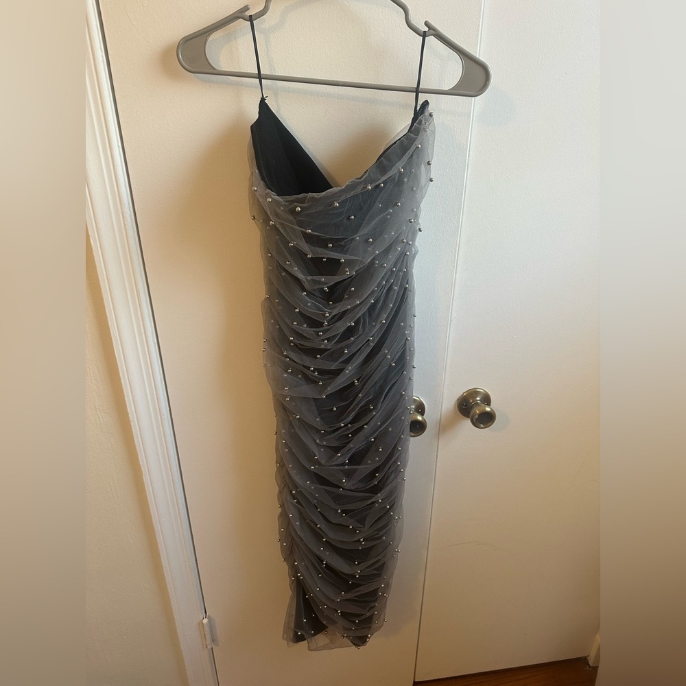 Zara Strapless Fitted Evening Dress